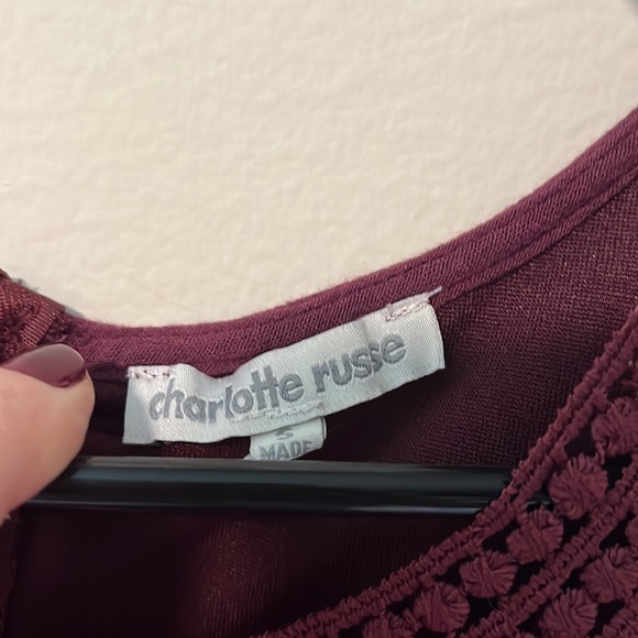 Maroon Charlotte Russe Romper - Picture 3 of 5